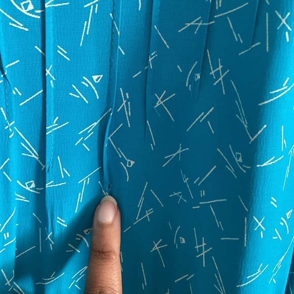 Vintage Karin Stevens Blue And White 80’s 3/4 Sleeve Midi Belted Dress Costume - Picture 7 of 7